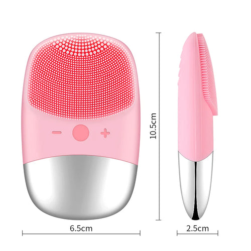 Electric silicone facial cleansing brush