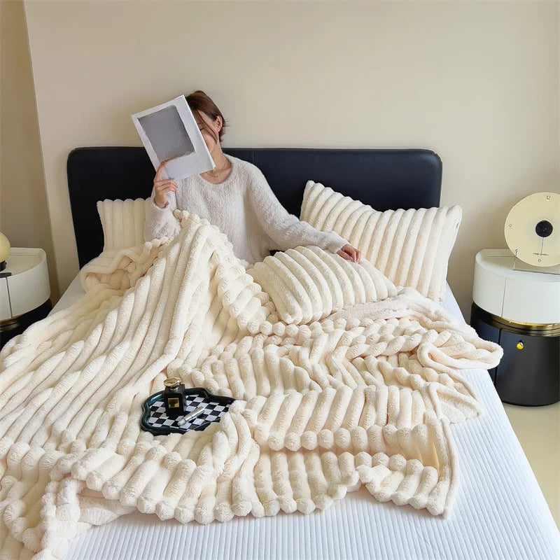 Soft quality blanket with temperature regulating effect