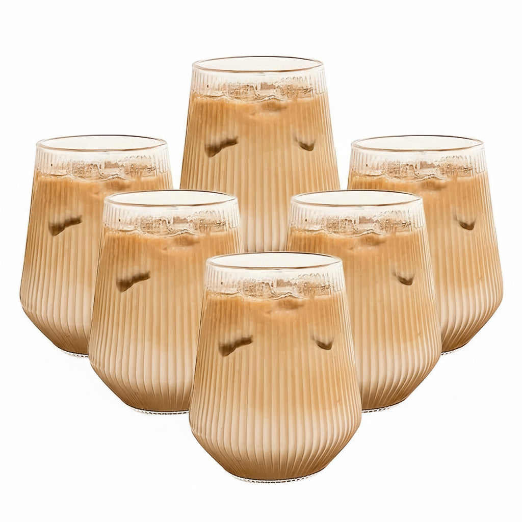Räfflade dricksglas i elegant design 4/6 pack