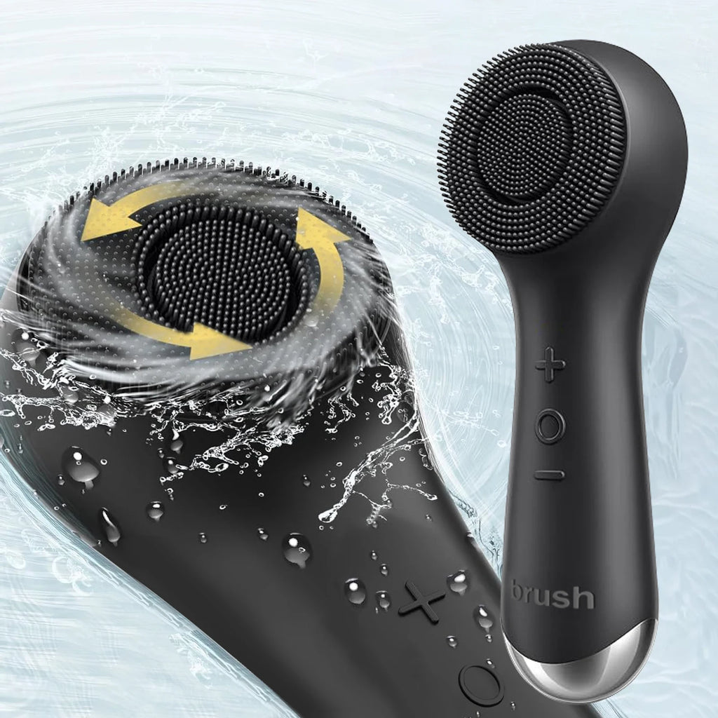 Uppladdningsbar ansiktsborste i silikon med rotation och vibration