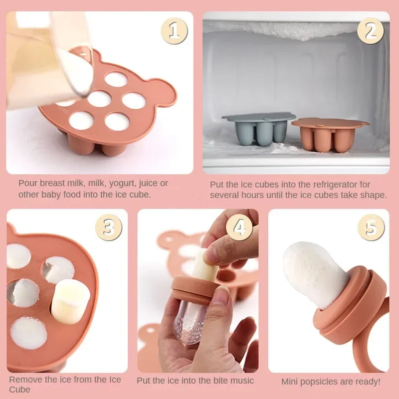 Silikonform för bröstmjölk och puré