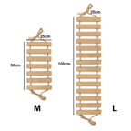 Klätterbro i trä och sisal för lek och aktivering