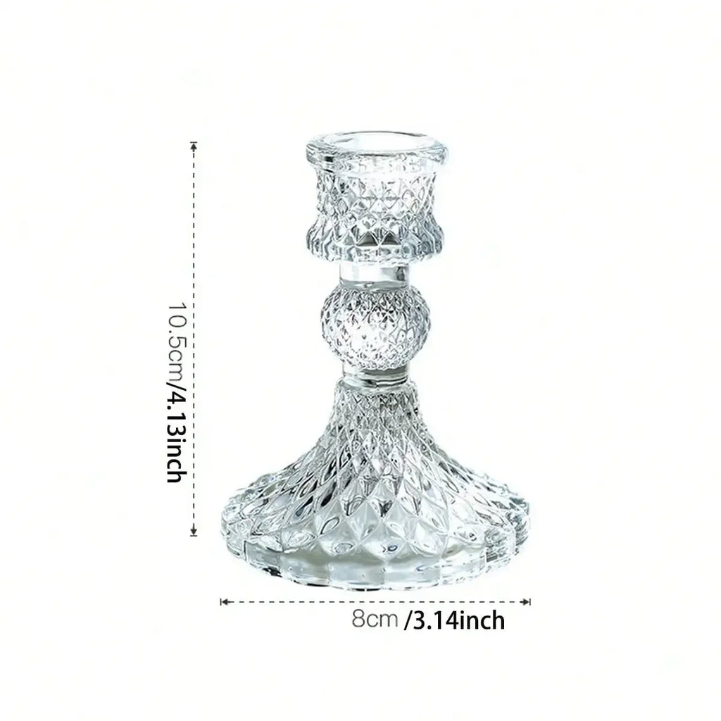 Transparenta ljusstakar i glas