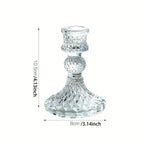 Transparenta ljusstakar i glas