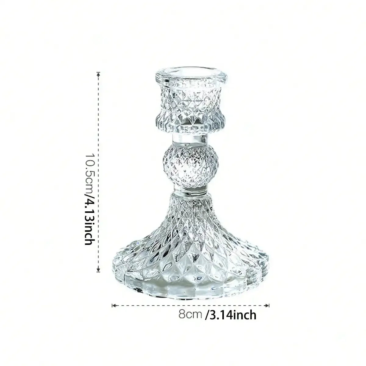 Transparenta ljusstakar i glas