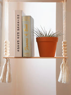 Handmade macramé wall shelf