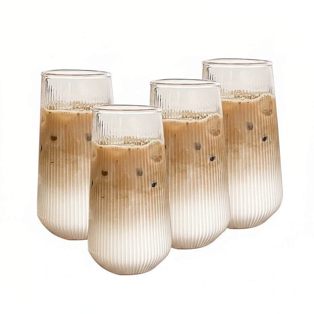 Räfflade dricksglas i elegant design 4/6 pack