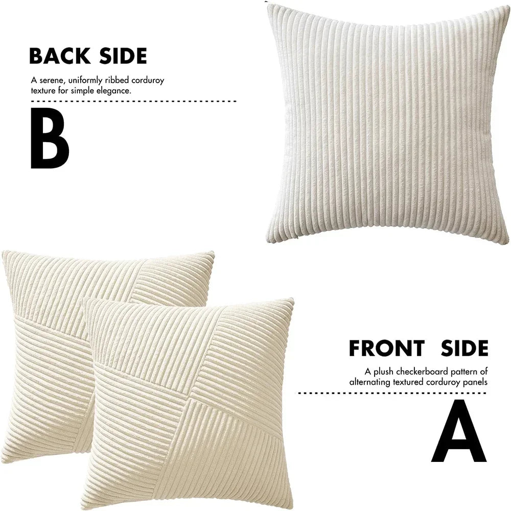 Lyxigt kuddfodral i randig manchester