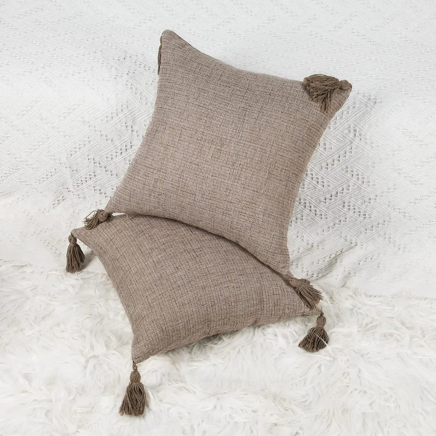 Elegant kuddfodral i linnelook