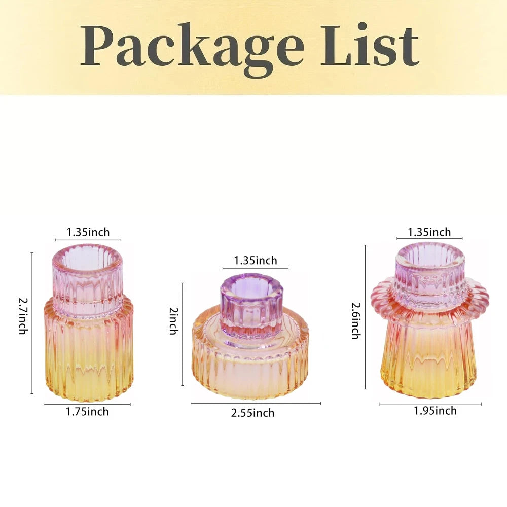 Ljusstakar i glas 3-pack