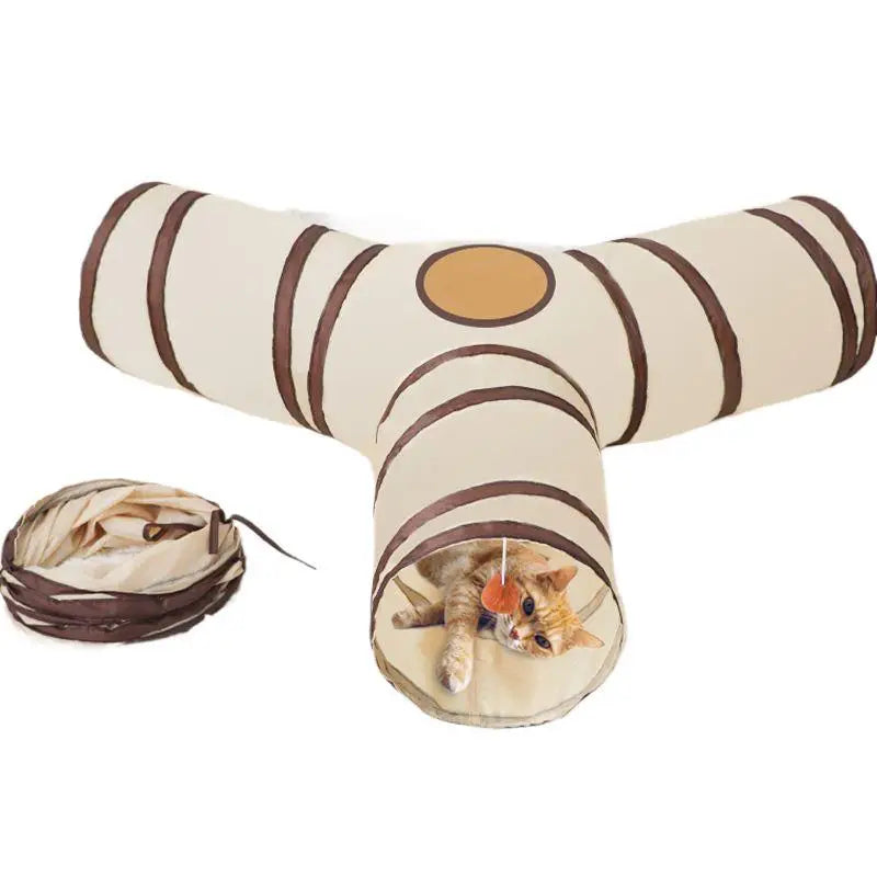 Hopfällbar lektunnel för nyfikna och lekfulla katter