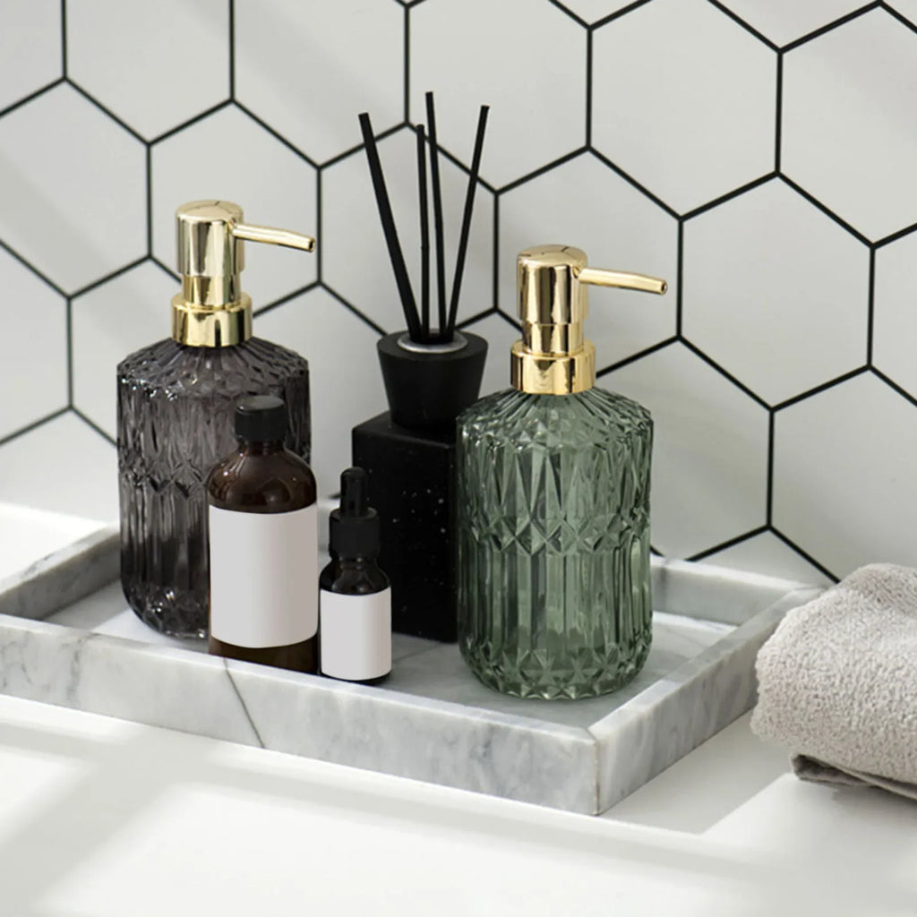 Stylish glass soap dispenser