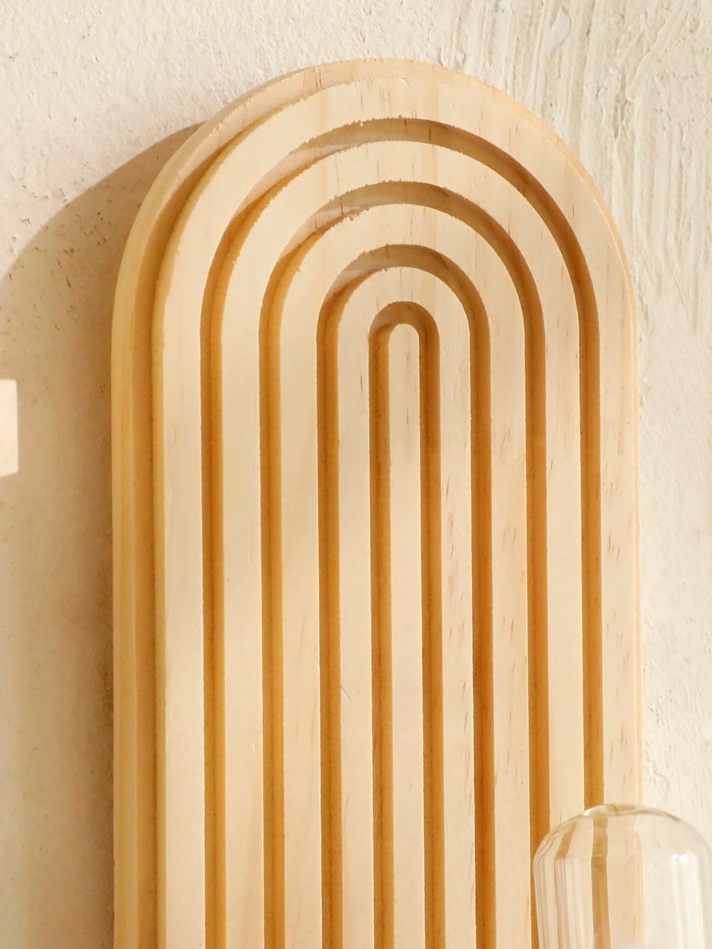 Boho väggmonterad trähylla