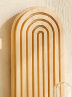 Boho väggmonterad trähylla