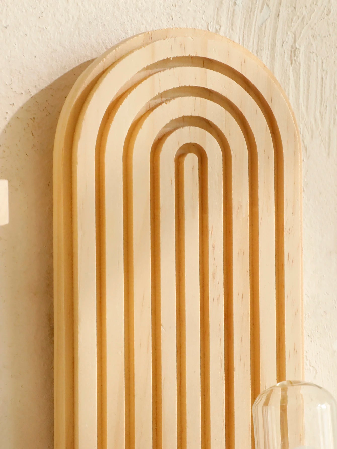 Boho väggmonterad trähylla