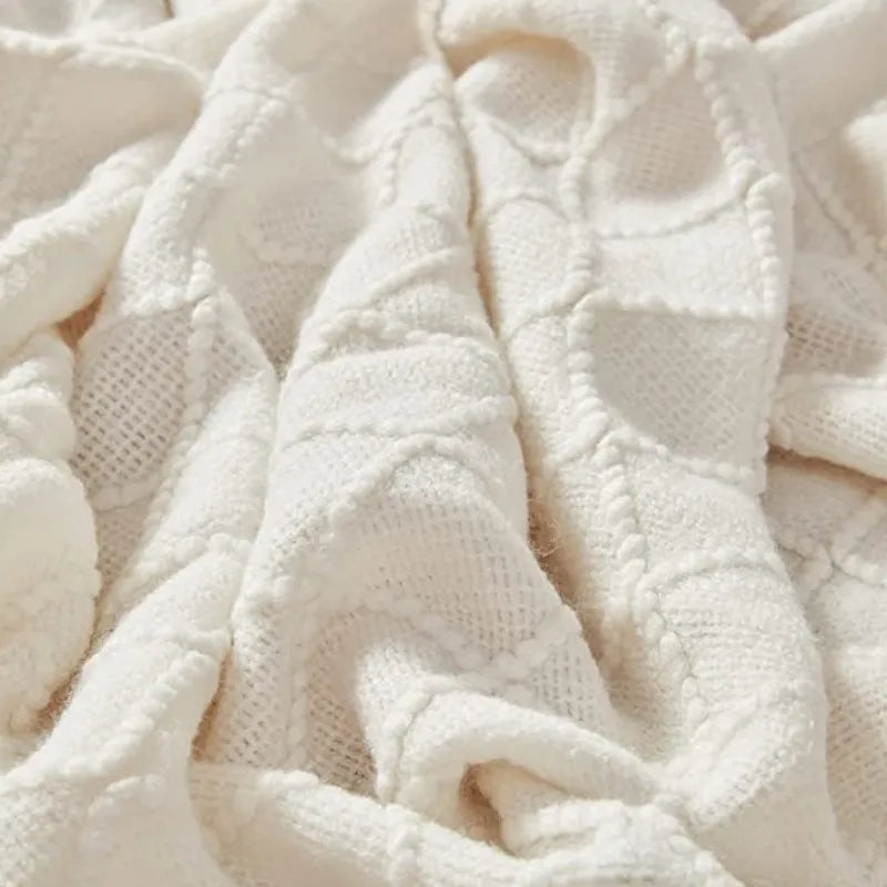 Oversized fringed throw