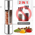 Stainless steel salt &amp; pepper mill with adjustable ceramic grinder