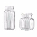 Transparent glasvas i retro randig design