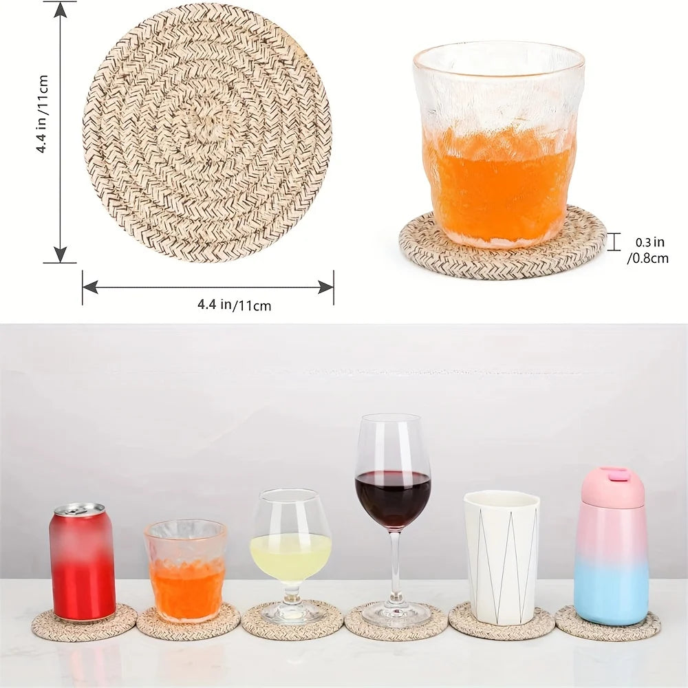 Elegant underlägg för glas/koppar i exklusiv bomullsblandning