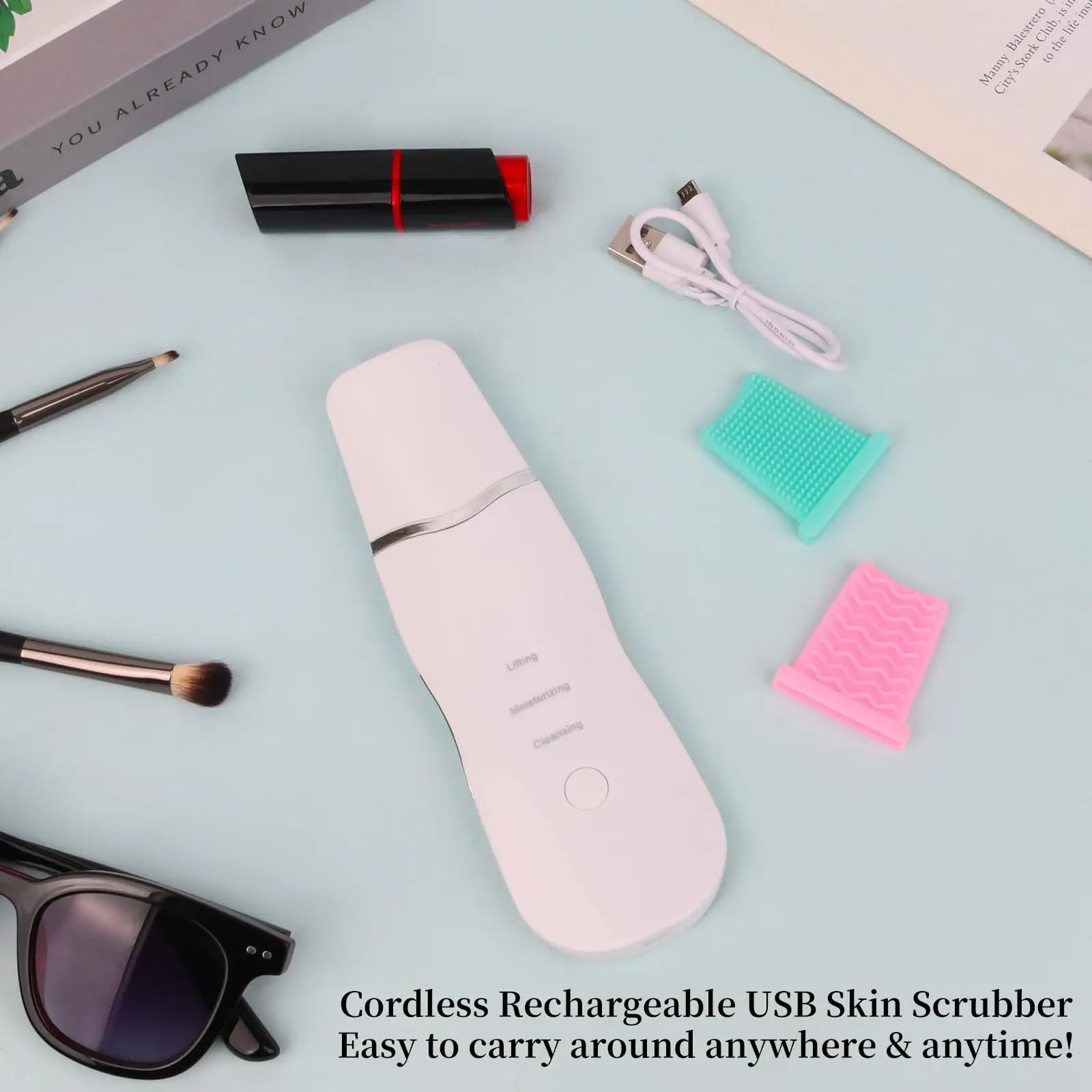 Electric facial cleanser with vibration and deep cleansing