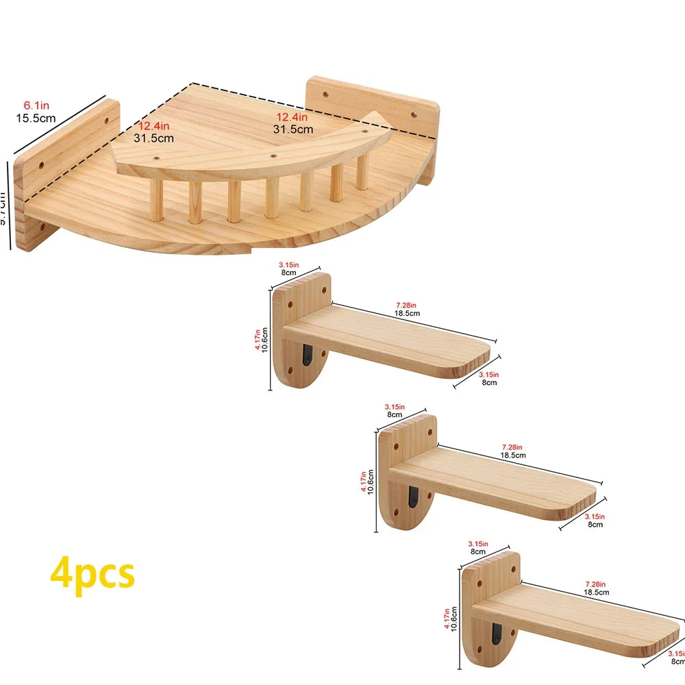 Väggmonterat klättersystem för lek, vila och klös