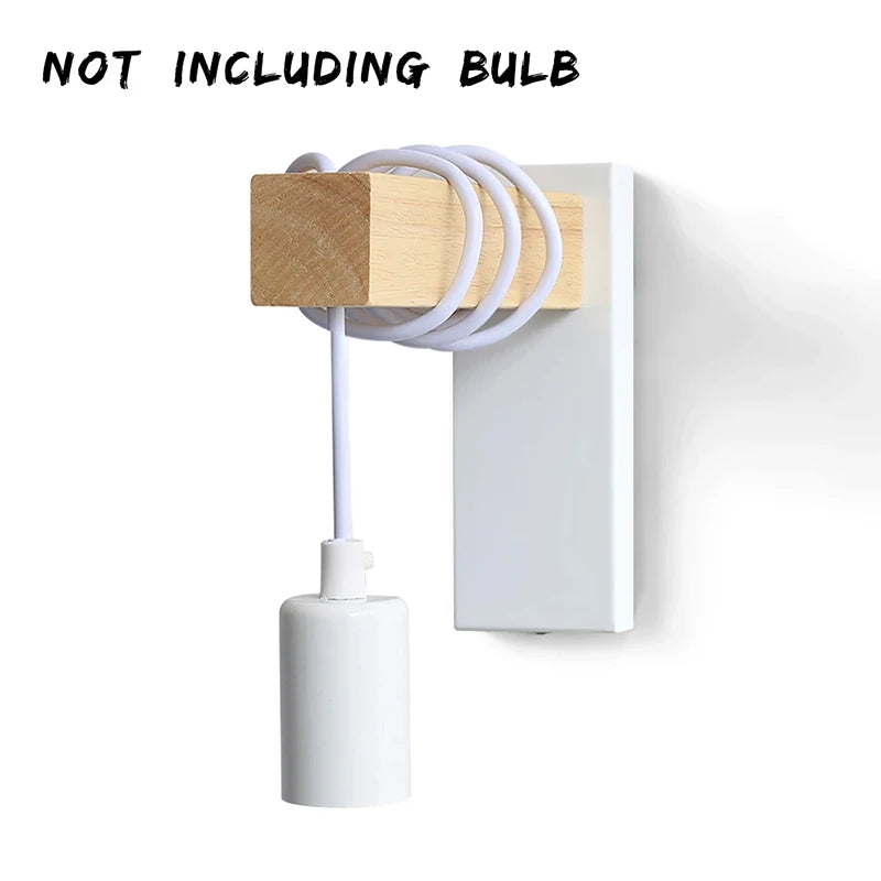 Modern vägglampa i trä & metall