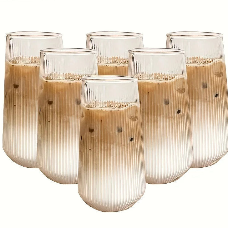 Räfflade dricksglas i elegant design 4/6 pack