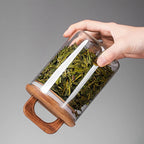 Glasburk med bambulock