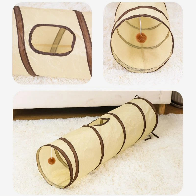 Hopfällbar lektunnel för nyfikna och lekfulla katter