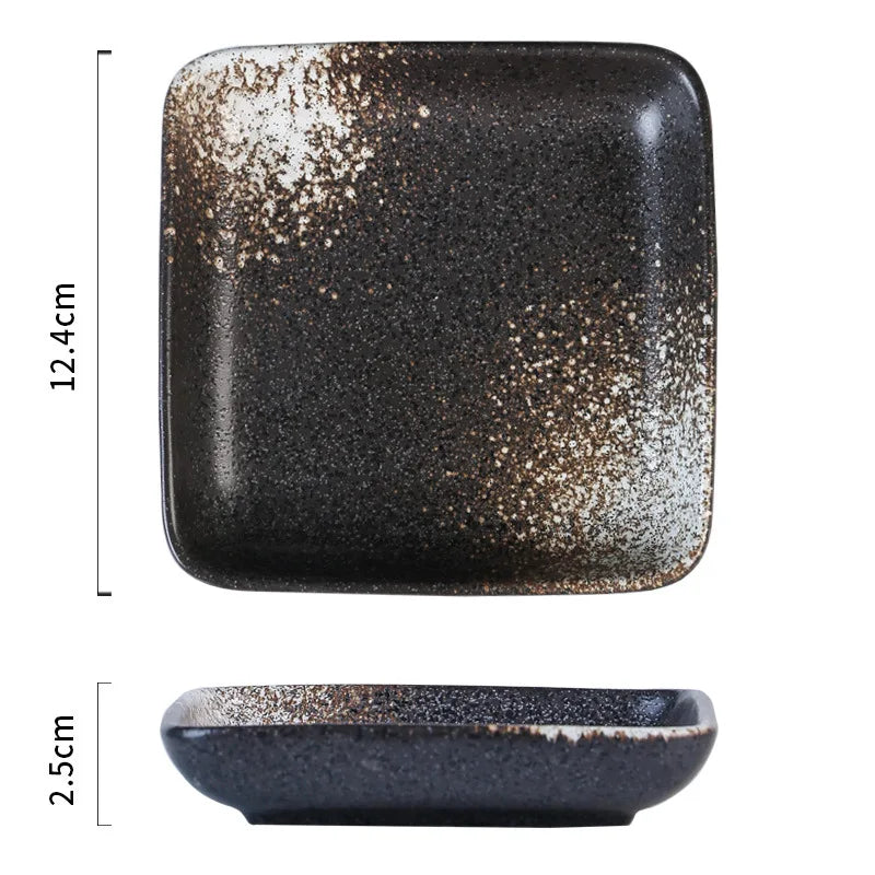 Fyrkantigt serveringsfat i keramik