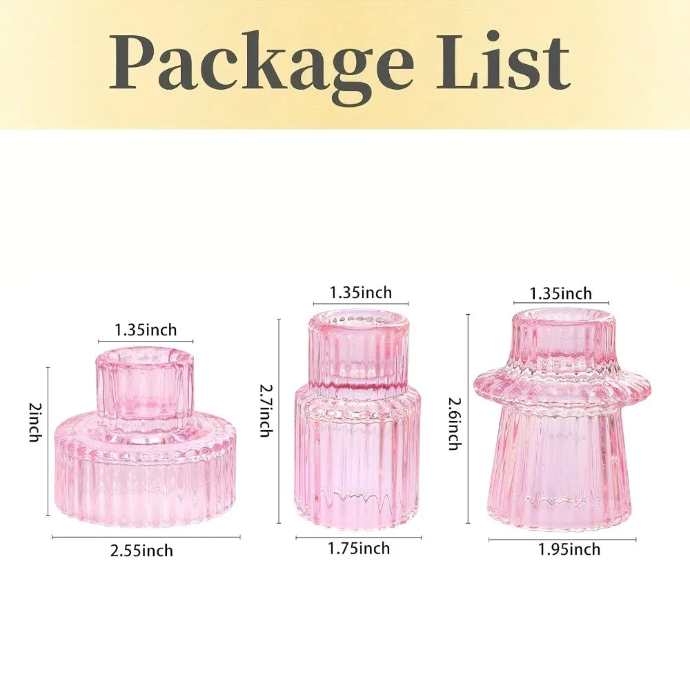 Ljusstakar i glas 3-pack