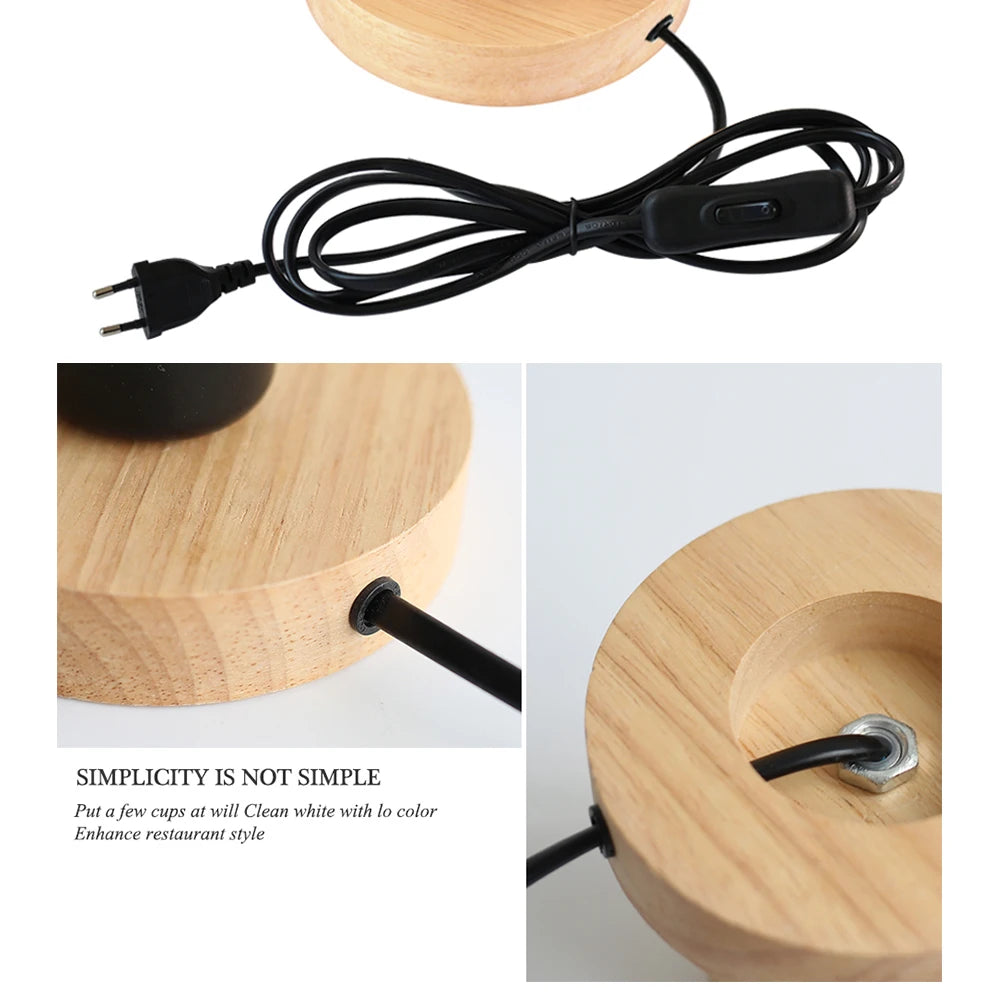 Minimalistisk bordslampa i trä