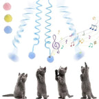 Interaktiv kattleksak med boll och fjädrande snöre