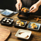 Fyrkantigt serveringsfat i keramik