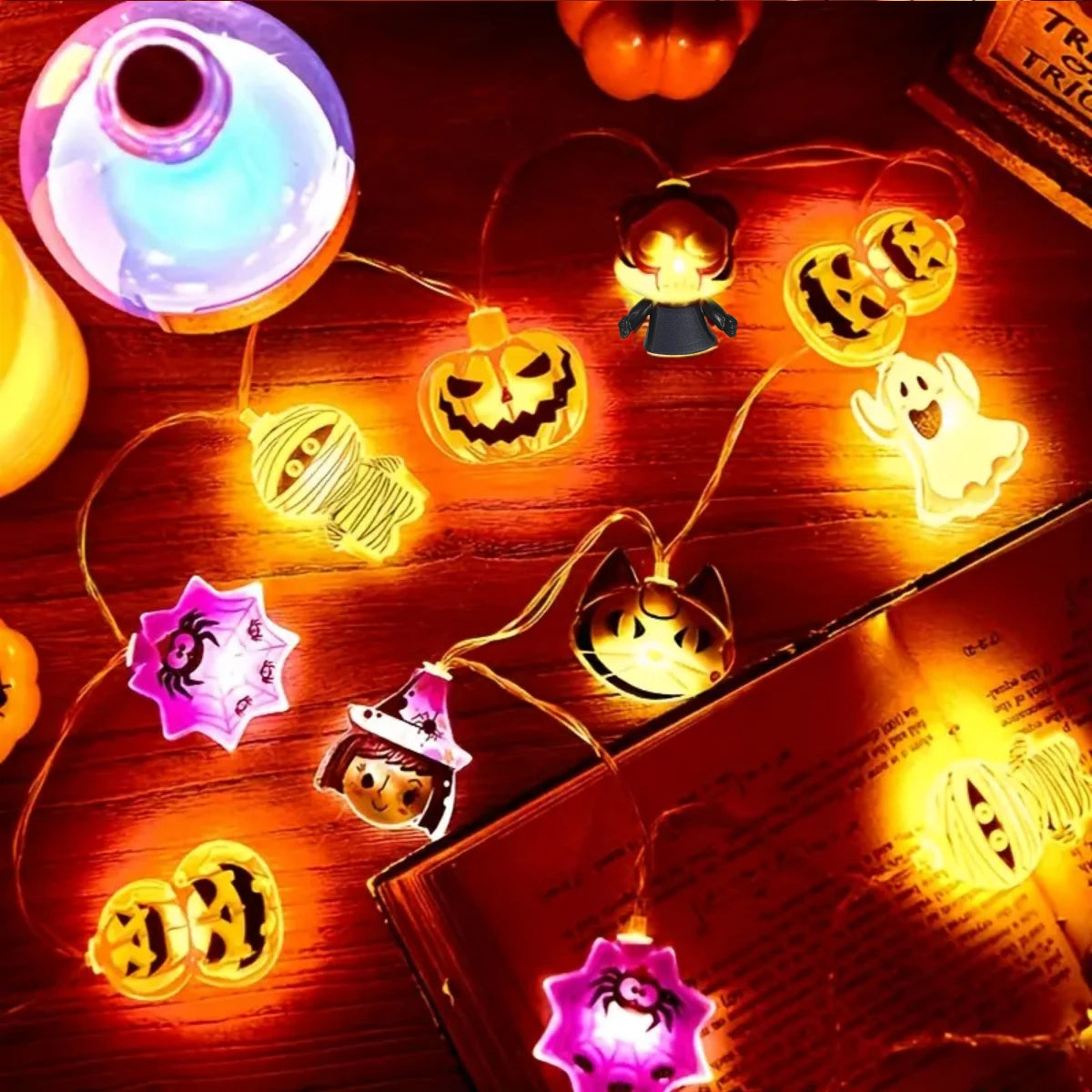 Batteridriven ljusslinga för Halloween