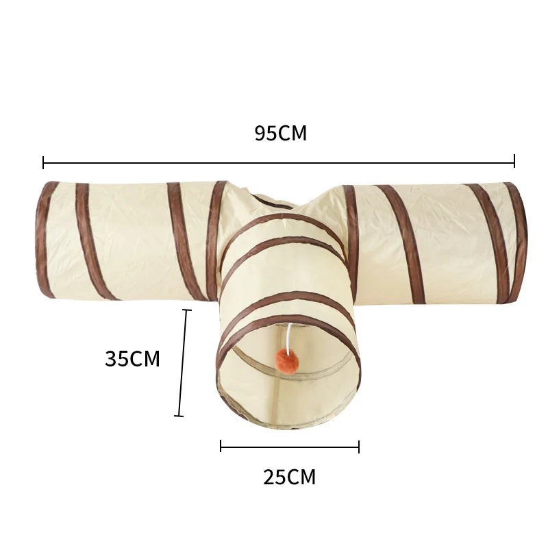 Hopfällbar lektunnel för nyfikna och lekfulla katter
