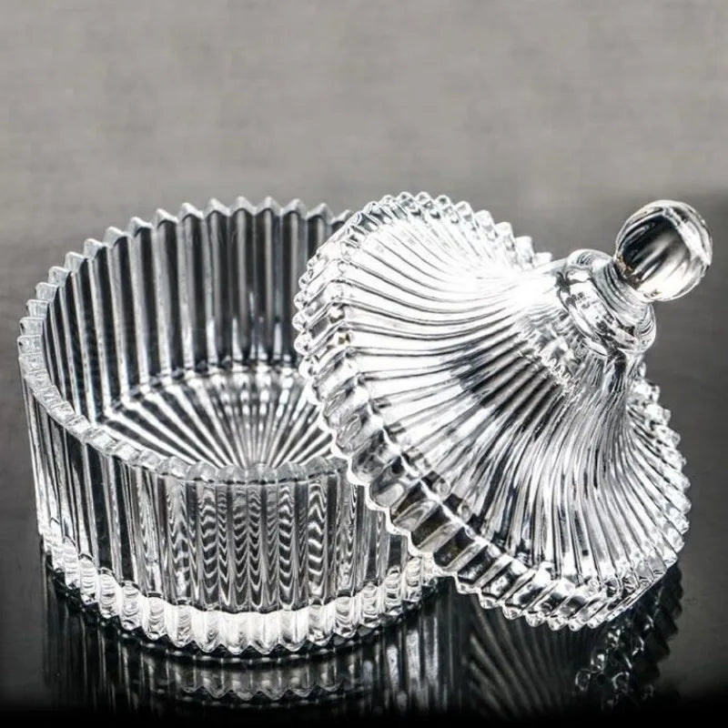 Dekorativ glasburk med lock