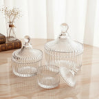 Dekorativ glasburk med lock