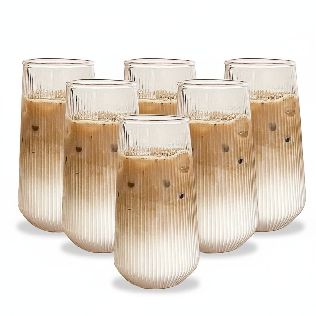 Räfflade dricksglas i elegant design 4/6 pack