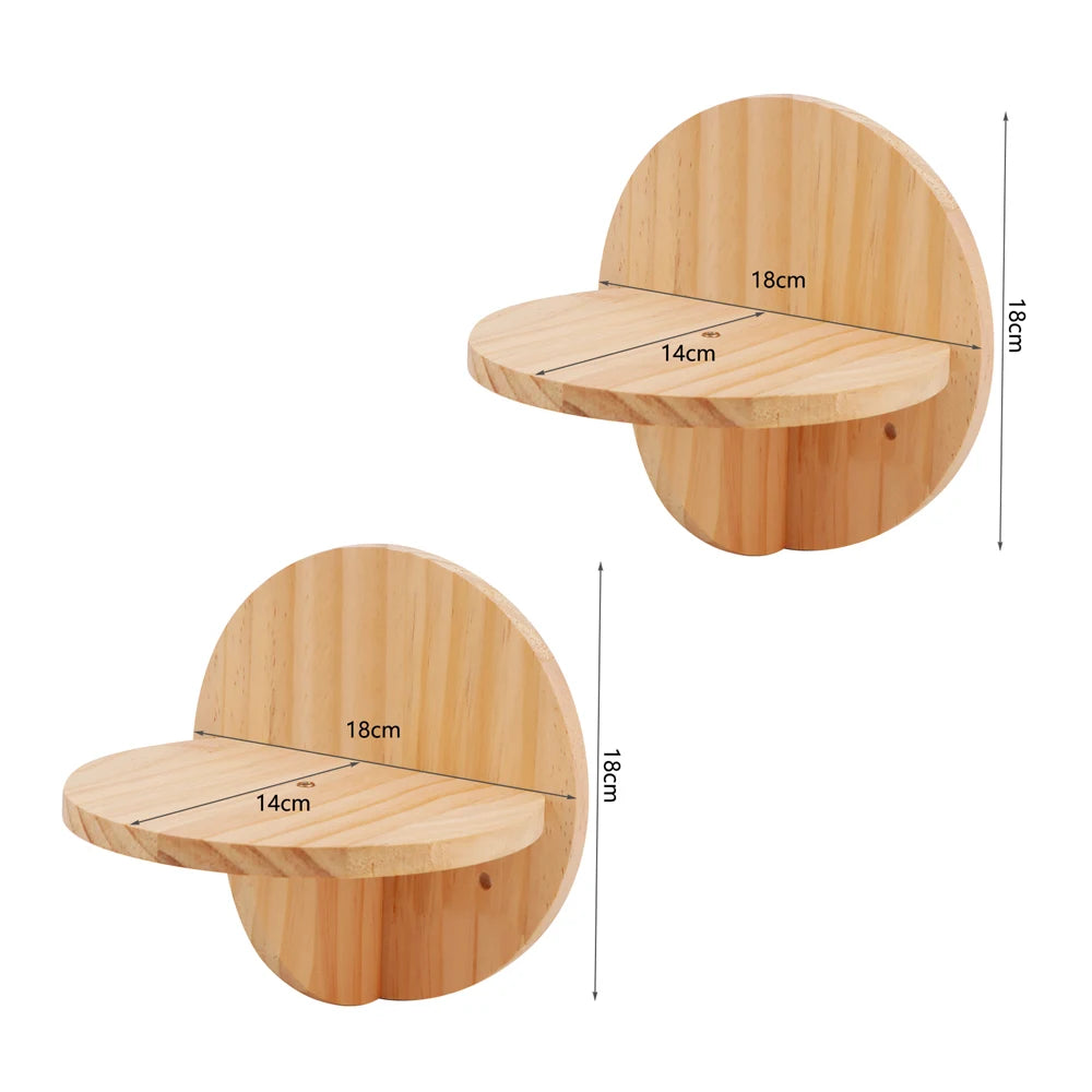 Vägghängd kattmöbel i trä