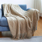 Oversized fringed throw