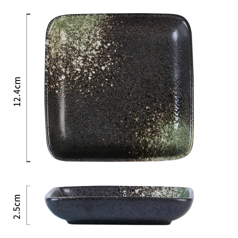 Fyrkantigt serveringsfat i keramik