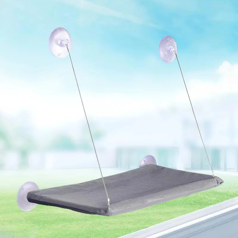 Fönsterhängande kattsäng för vila med utsikt