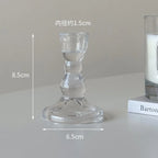 Transparenta ljusstakar i glas