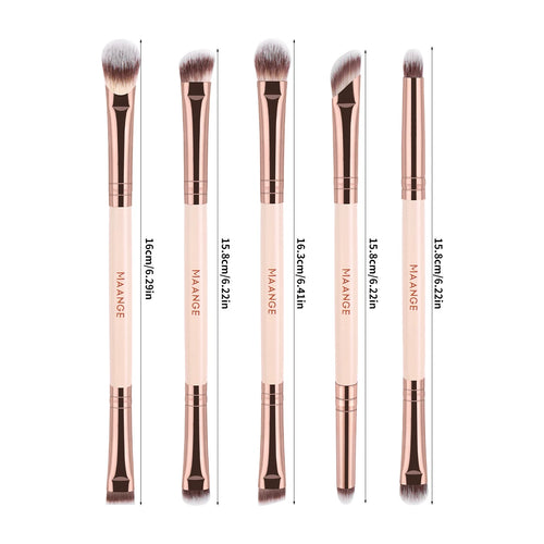 Dual-ended eyeshadow brushes for soft and precise application