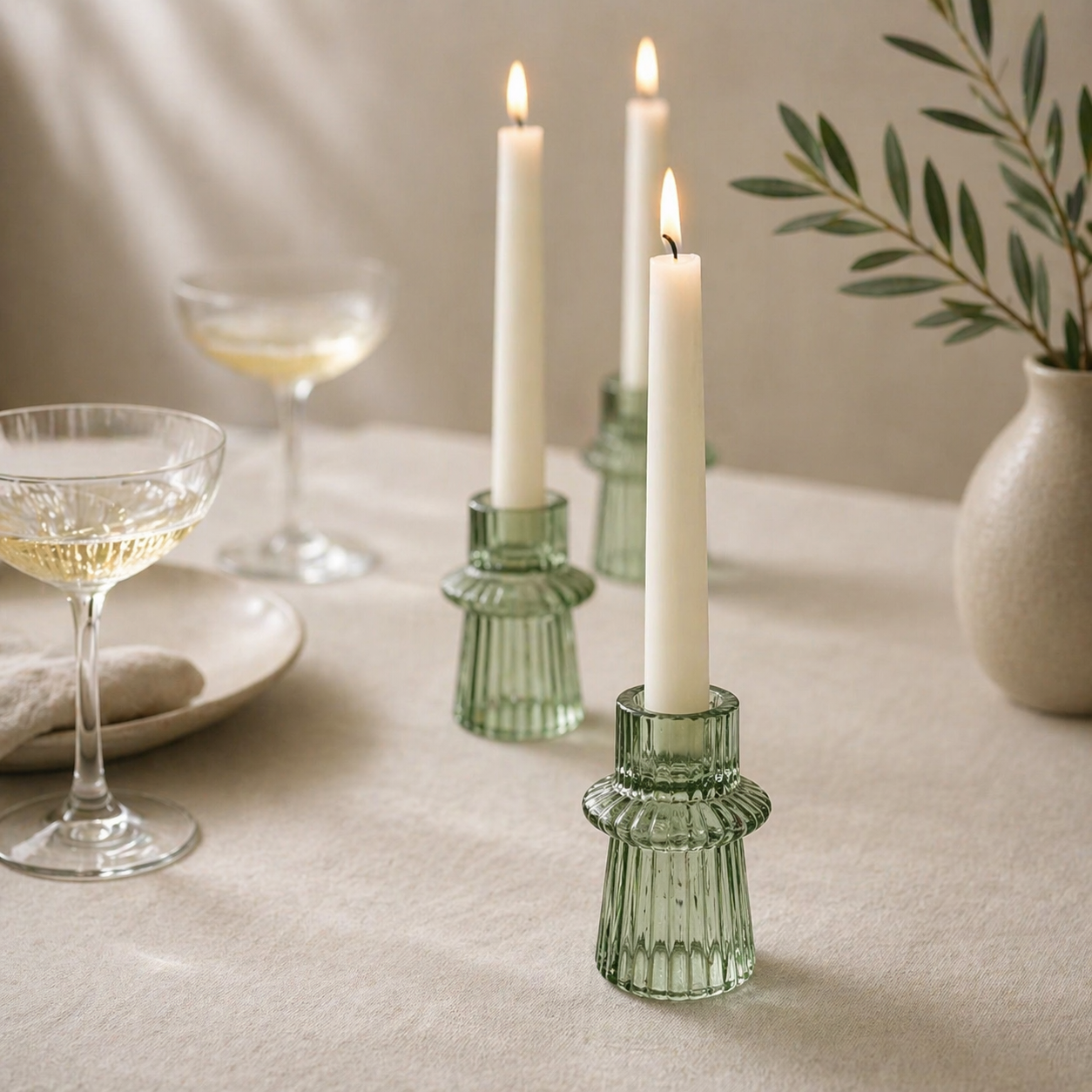 Ljusstakar i glas 3-pack