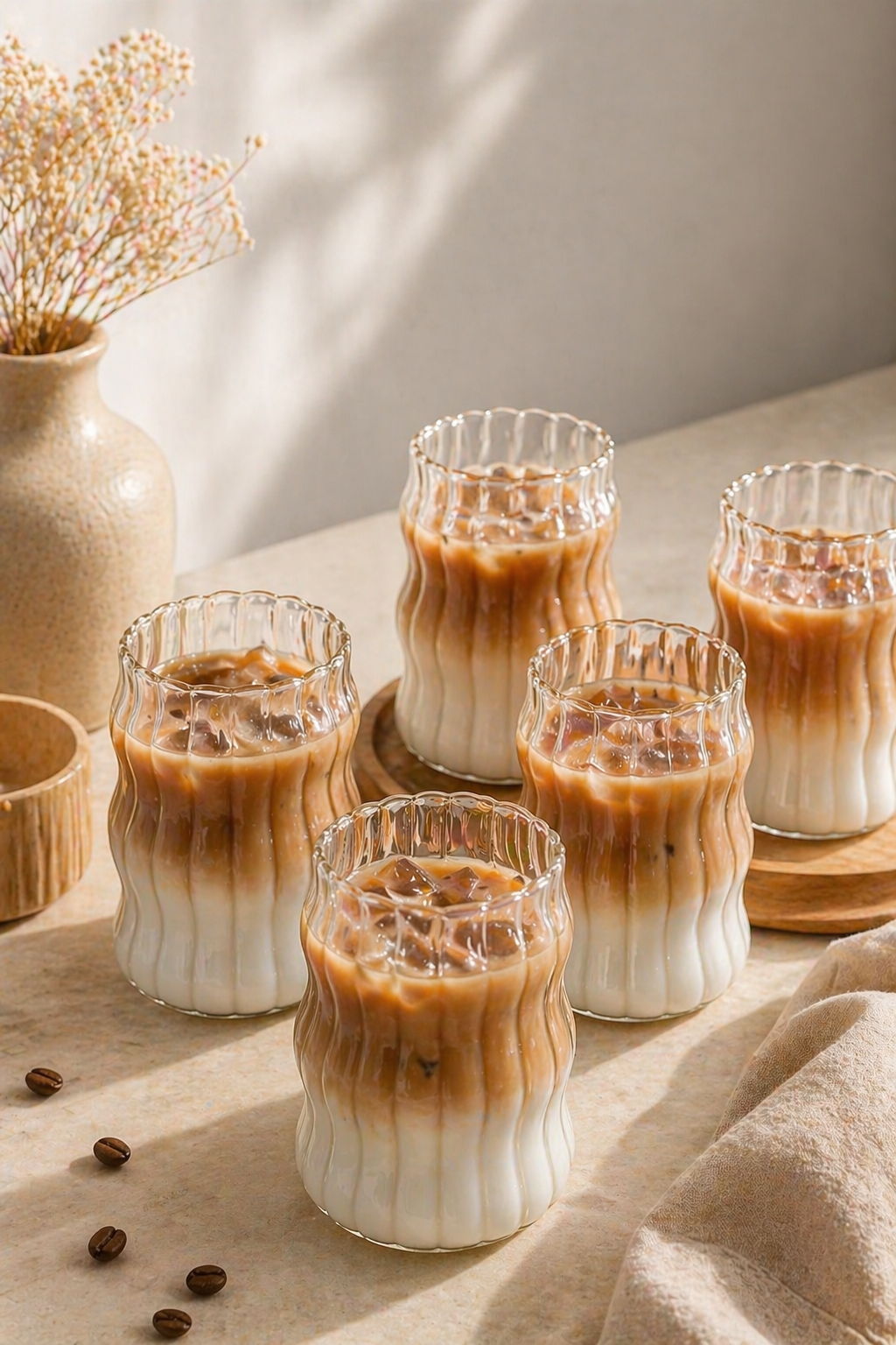 Glas med räfflad design