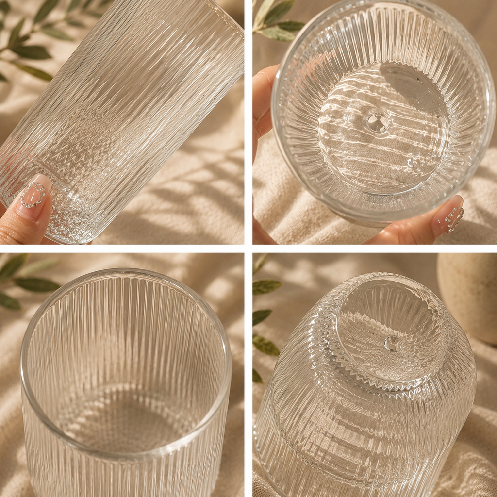 Räfflade dricksglas i elegant design 4/6 pack