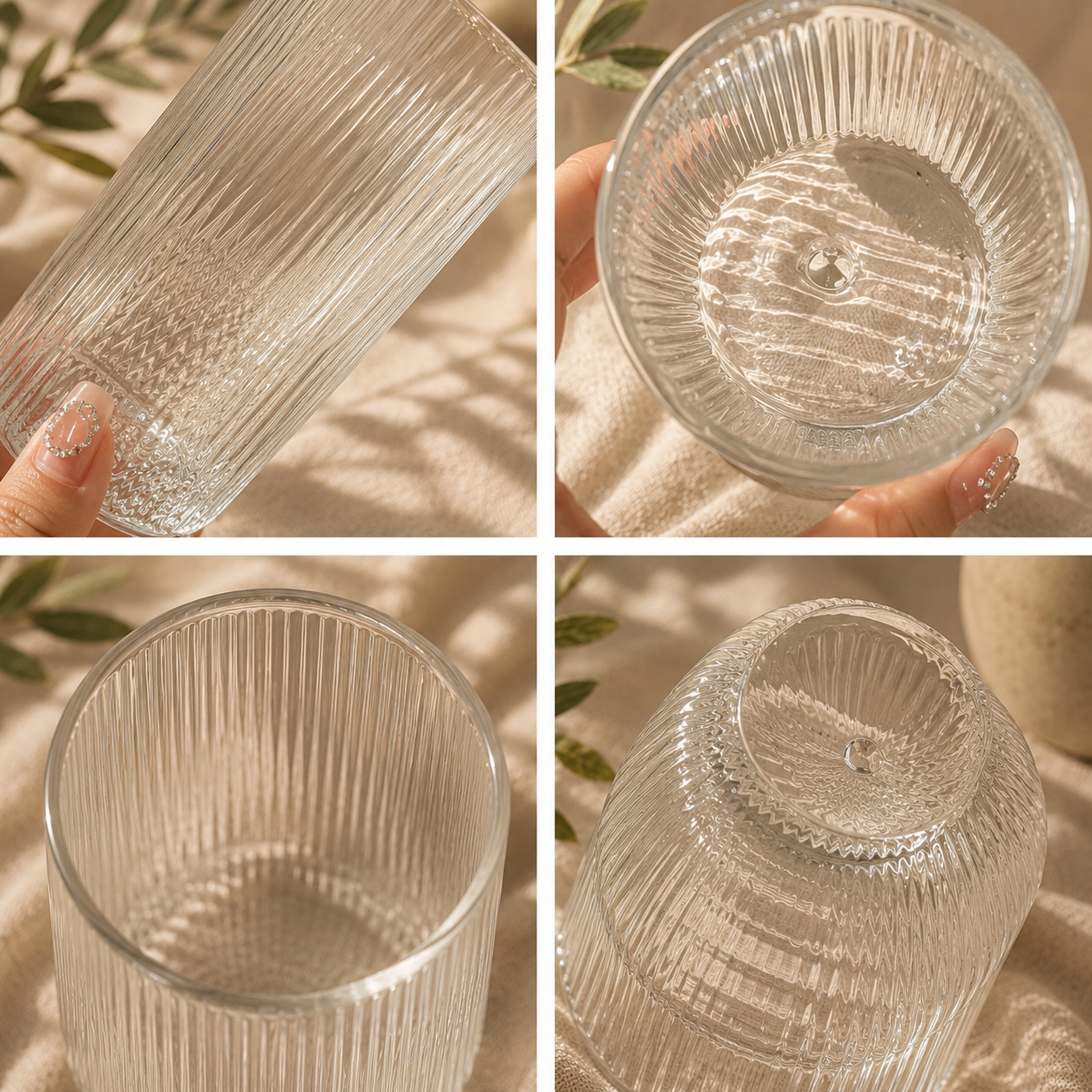 Räfflade dricksglas i elegant design 4/6 pack